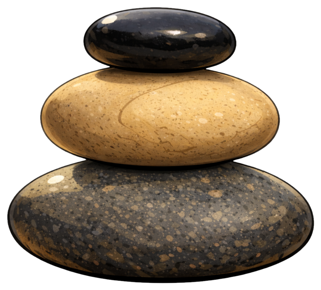 Three balanced stones — the NIVAAS Realty mark